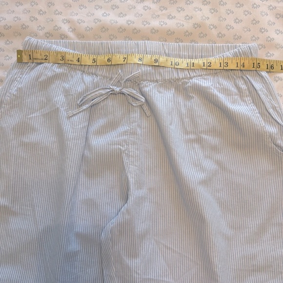 Shabby Chic Blue and White Striped Pajama Set with Lace Trim Size Medium - Picture 4 of 8